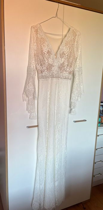 Suknia ślubna boho plus welon