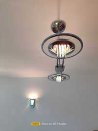 Zestaw lamp do salonu kpl : żyrandol + 3 kinkiety + lampa podłogowa