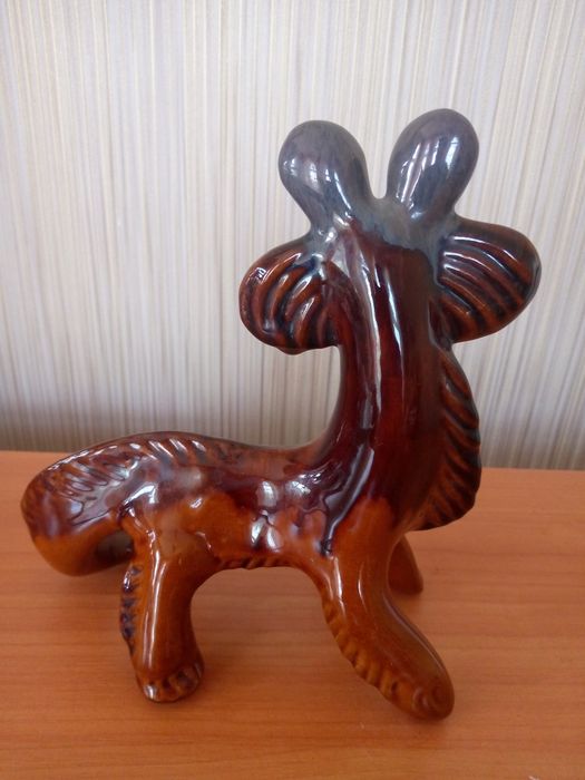 Статуэтка льва из серии "Дивные звери". Васильковская майолика