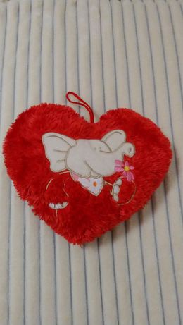 Poduszka serce ze słonikiem Walentynki