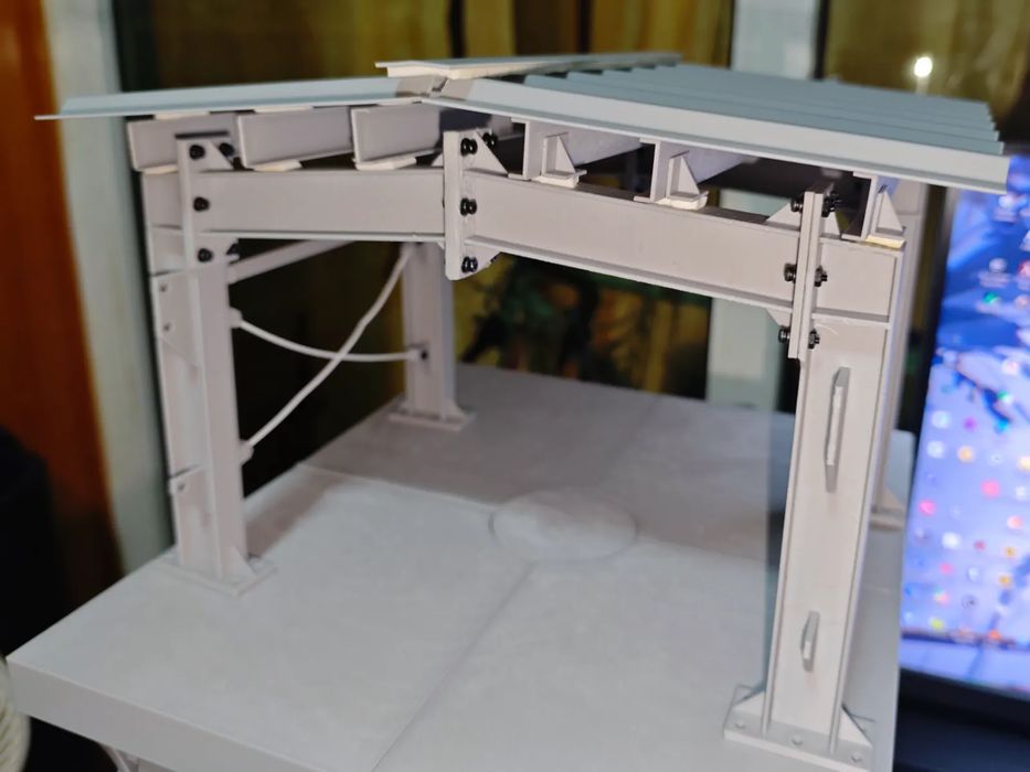 Estrutura Fabril em Aço em Miniatura - Montagem com Parafusos
