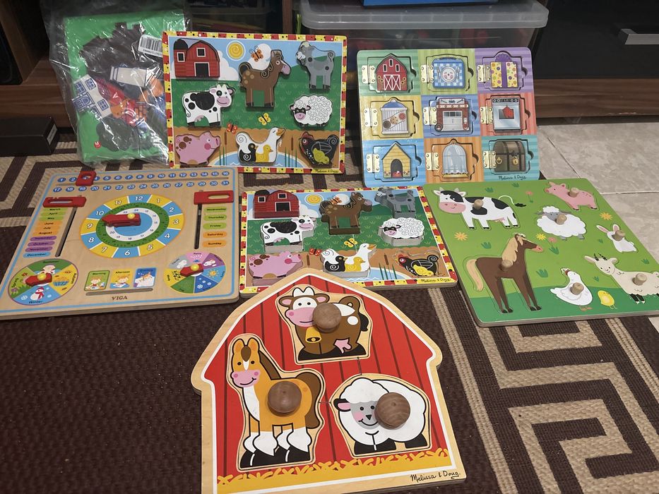 деревянные развивающие пазлы в стиле Монтессори с различными темами