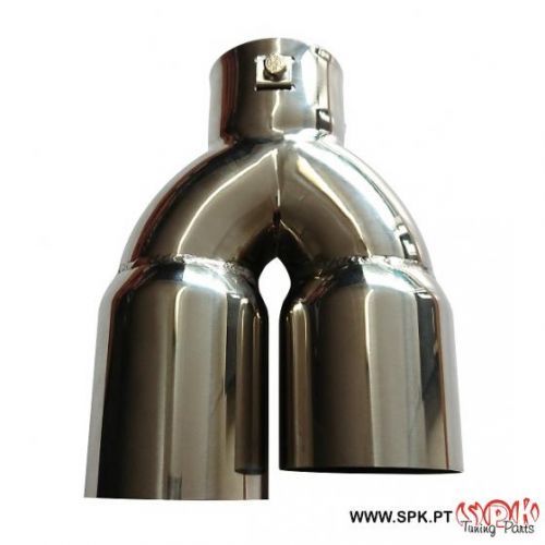 Ponteira de Escape Inox Dupla 2x75mm - Nova