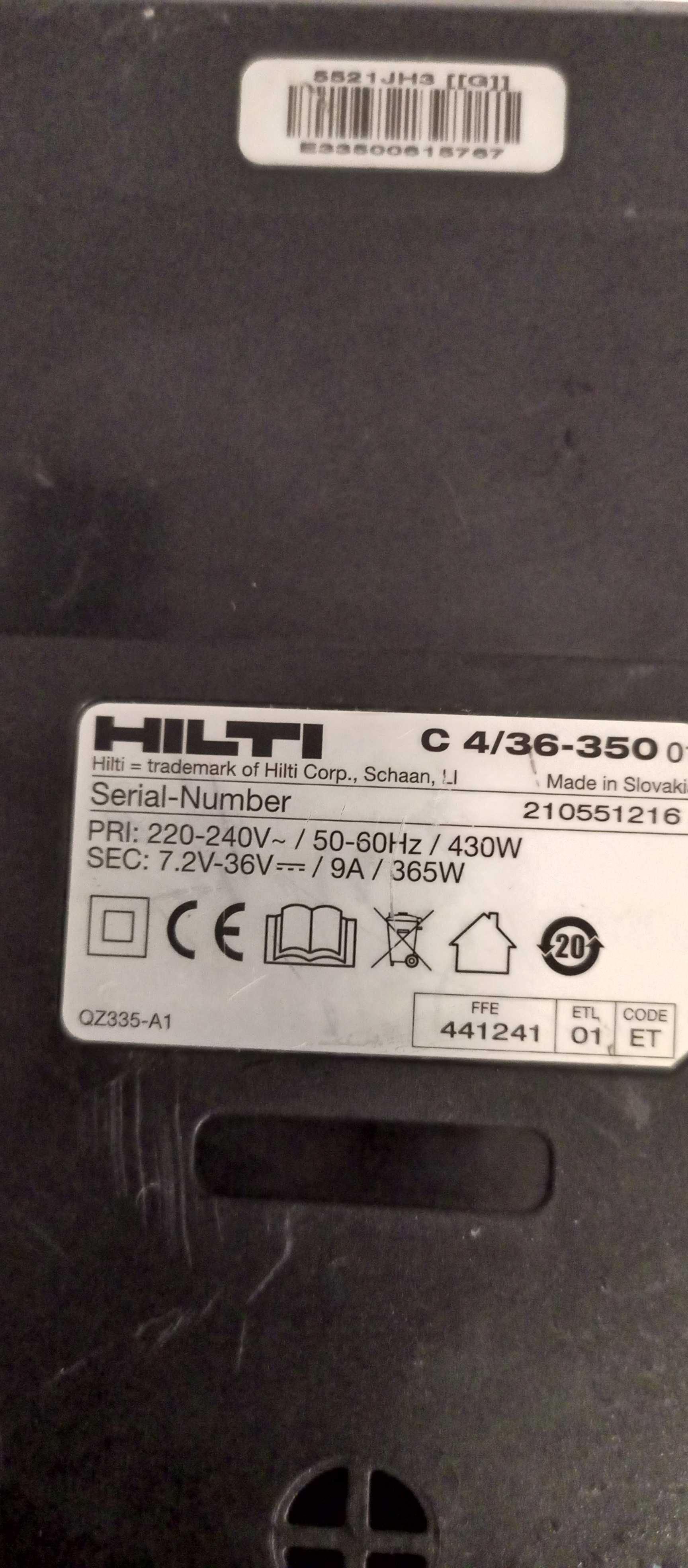 Универсальное зарядное  Hilti c 4/36-350