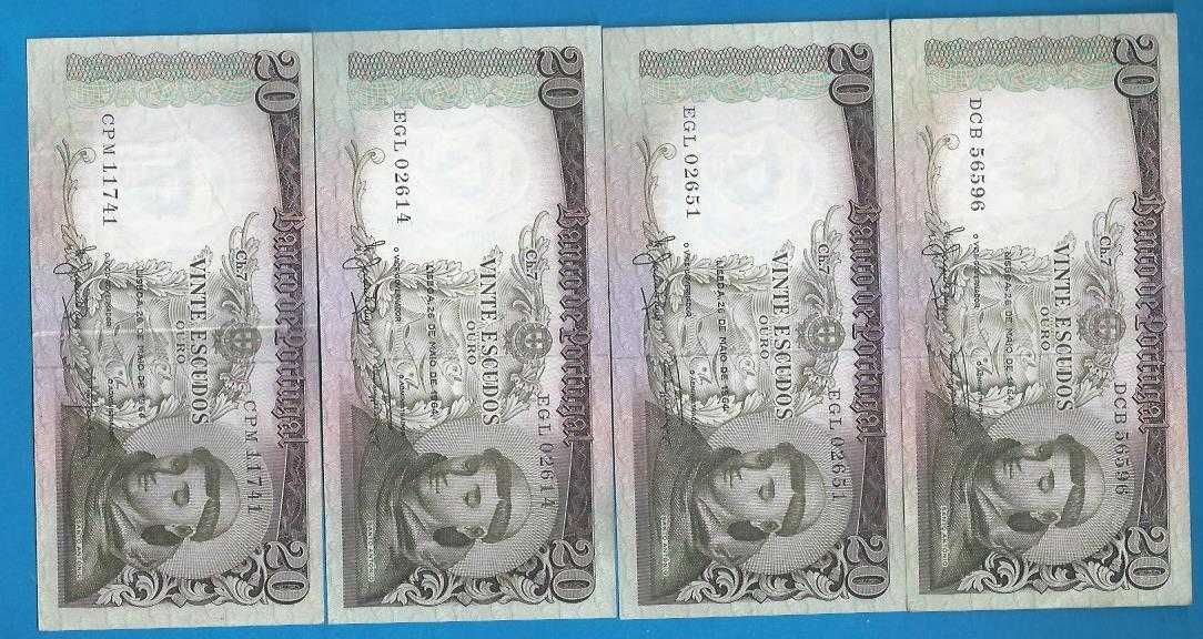 Notas  Portugal  20$00  escudos  Santo Antonio 1964