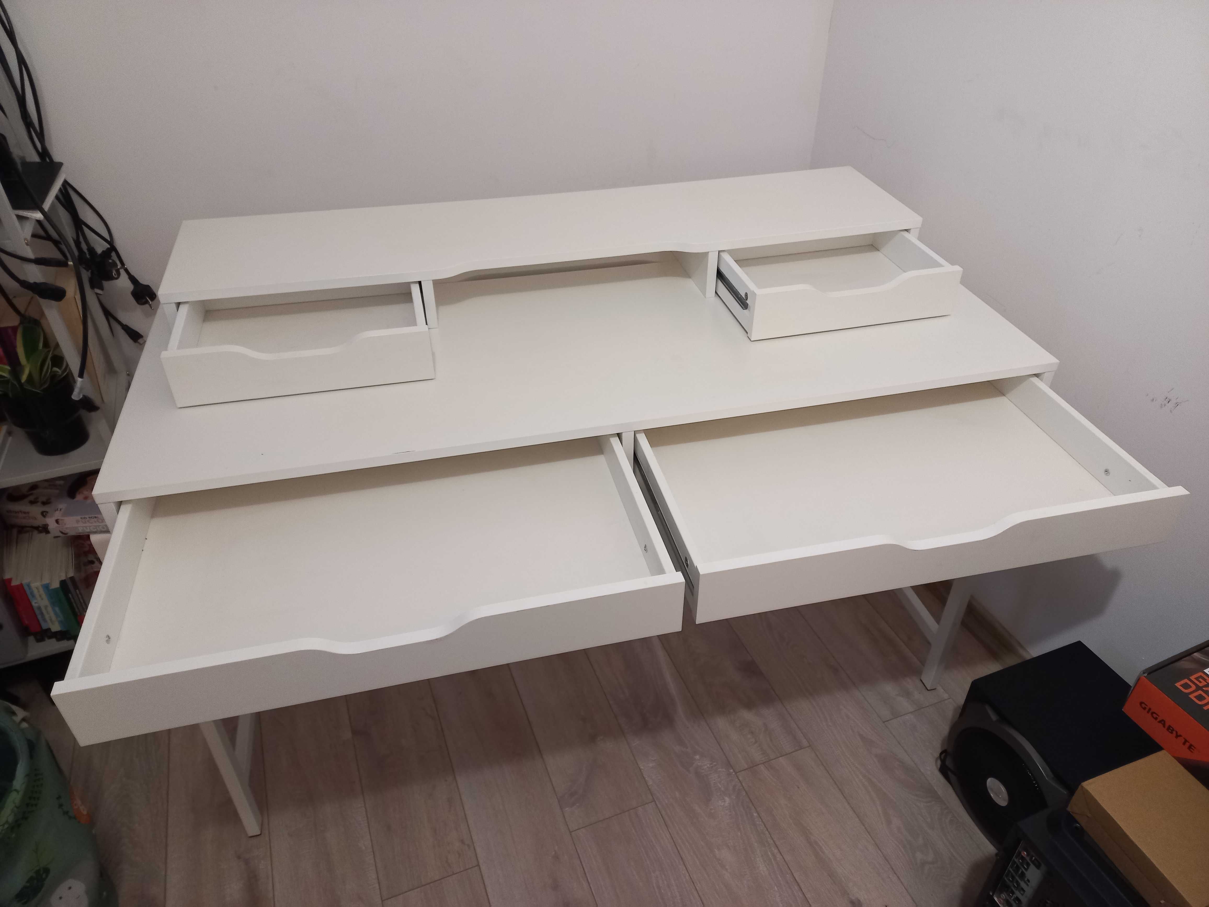 Biurko ALEX IKEA z nadstawką *UŻYWANE* Stan bdb 140x60