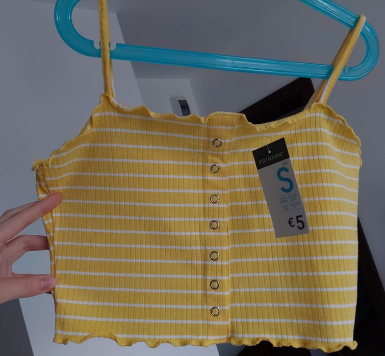 Nowy crop top, dzianinowy r.S