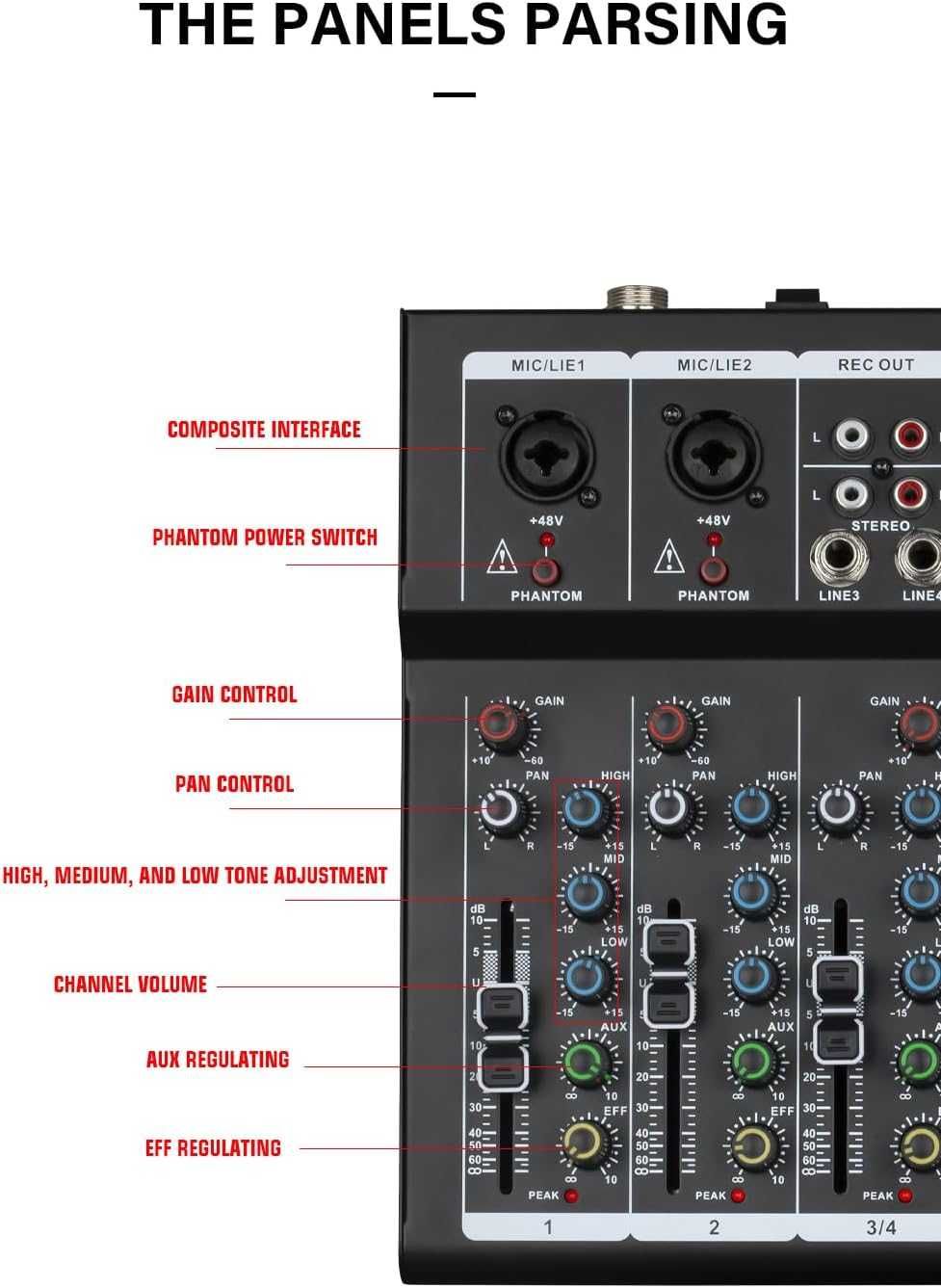 Weymic F7-Pro profesjonalny mikser 7-kanałowy 2-Bus Interfejs audio