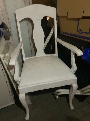 Fotel biały vintage, Shabby chic