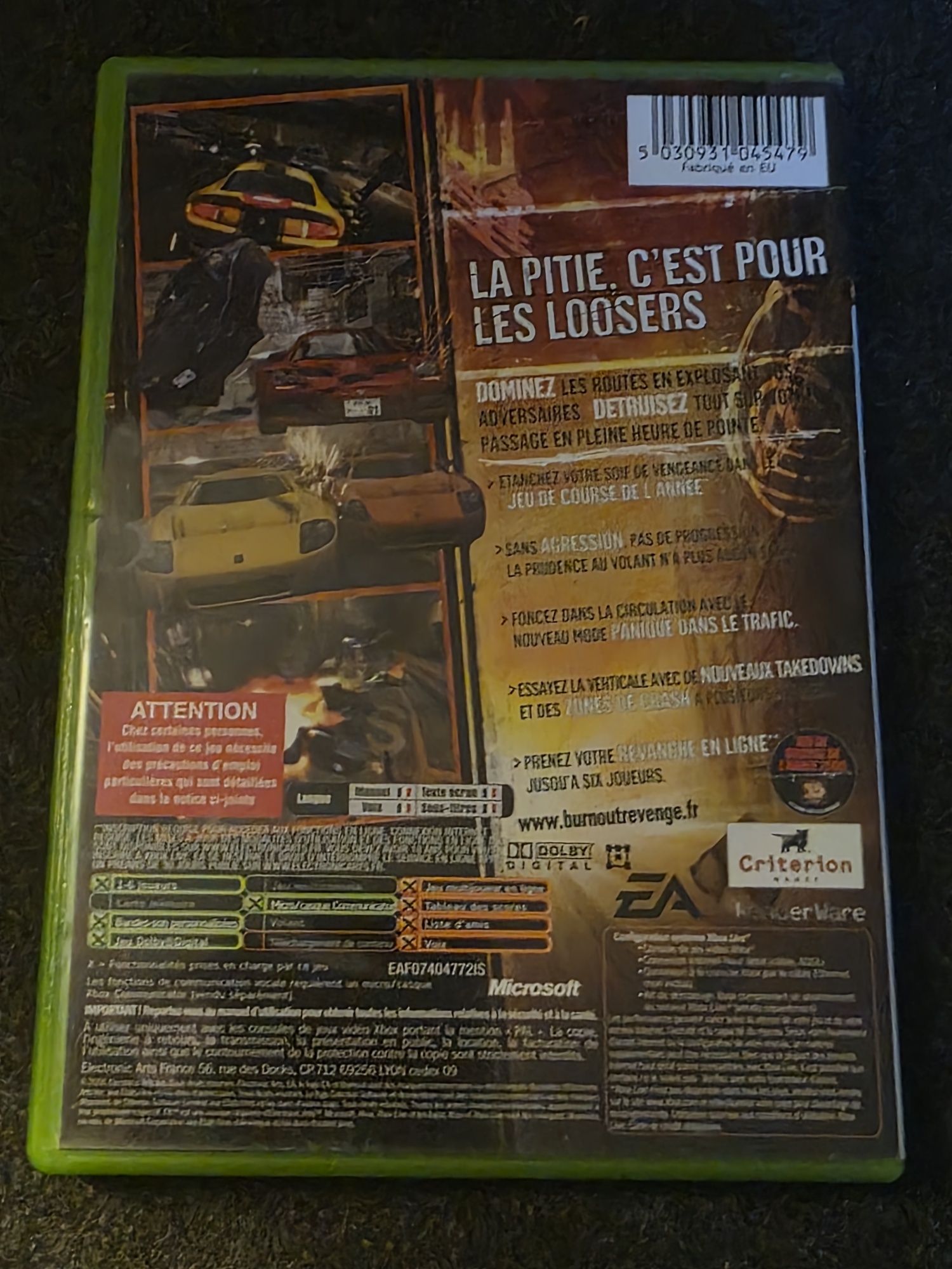 Burnout Revenge - Xbox - Caixa francês, jogo inglês