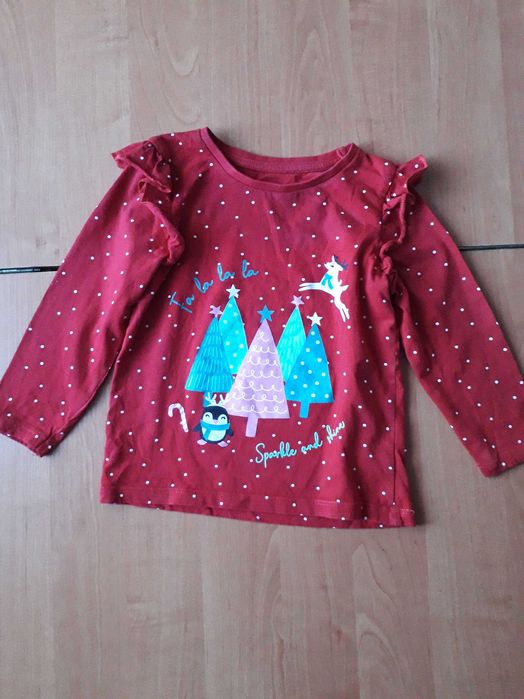 Новорічна бавовняна кофта, світшот для дівчинки 3-4 років.