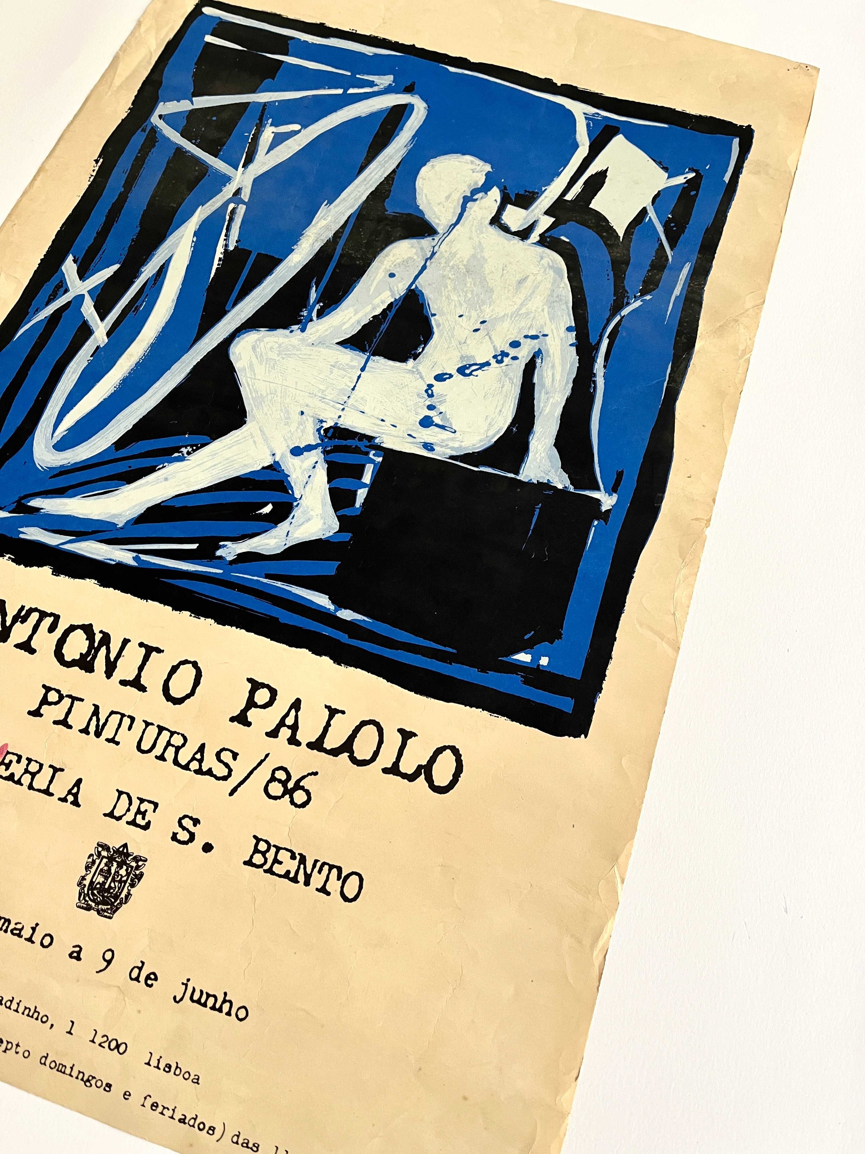 Cartaz da exposição António Palolo Galeria de S. Bento 1986 Lisboa