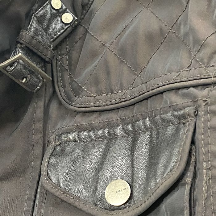 Parka da Zara Outono/ Inverno, com detalhes em couro sintético.