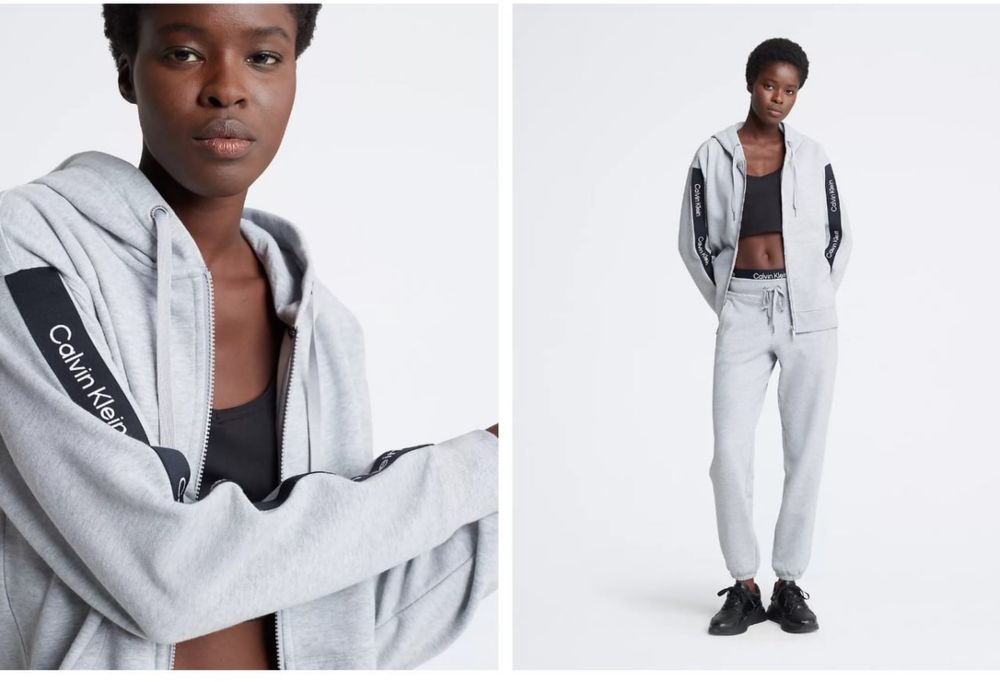 Жіноче зіп худі на замку сіре кофта calvin klein xs s оригінал хс с