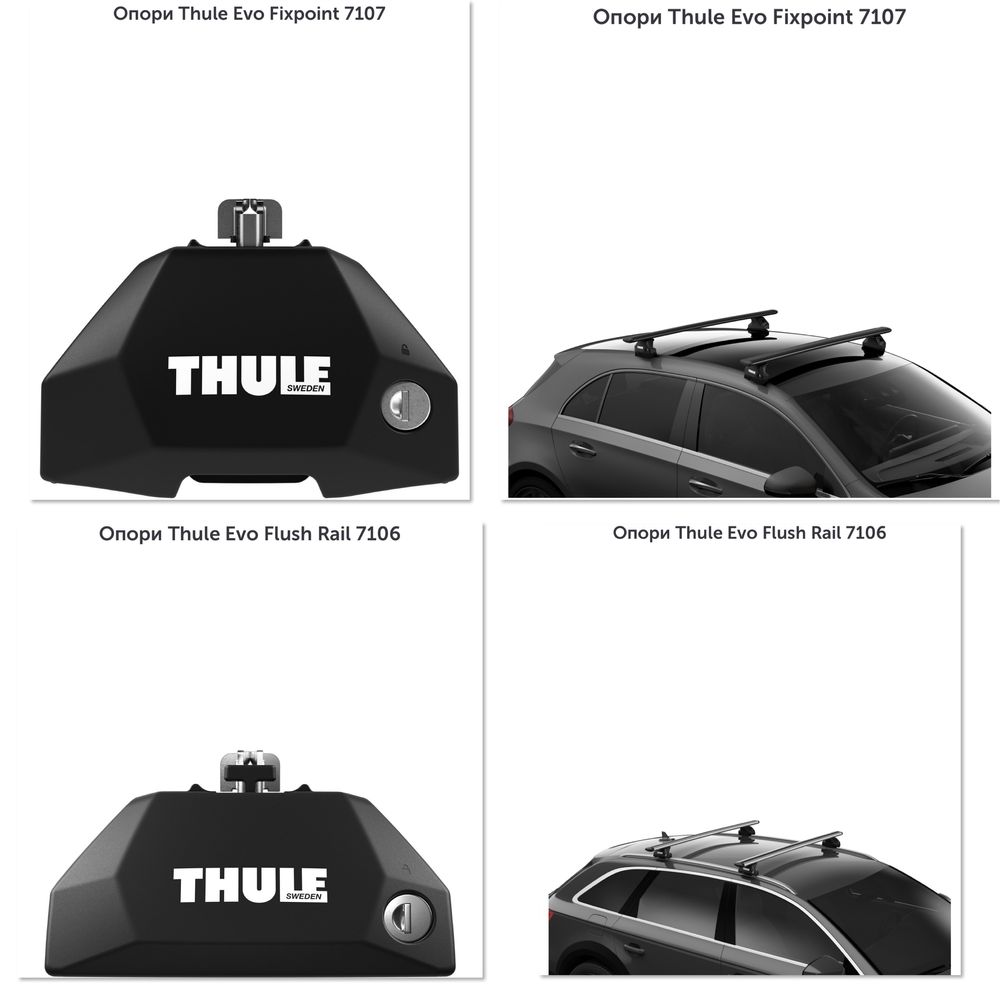 Thule поперечини багажник на всі види авто рейлінги