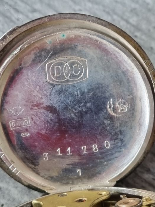 Srebrny zegarek antyk próba 800 D.G