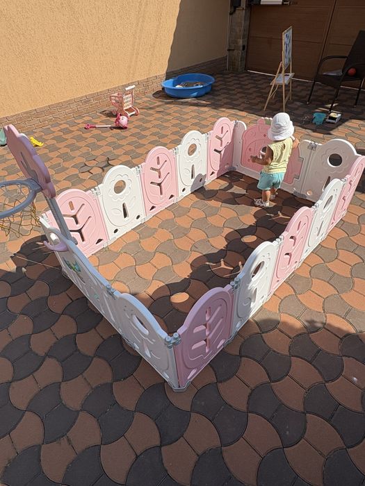 Детский манеж BabyPlayPen Магічний ліс. 165*165*62 см.Розовый.