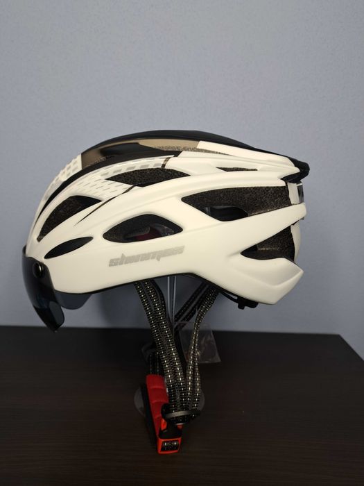 Kaski Kask rowerowy Shinmax r. 57-62 cm M/L ze zdejmowanymi goglami