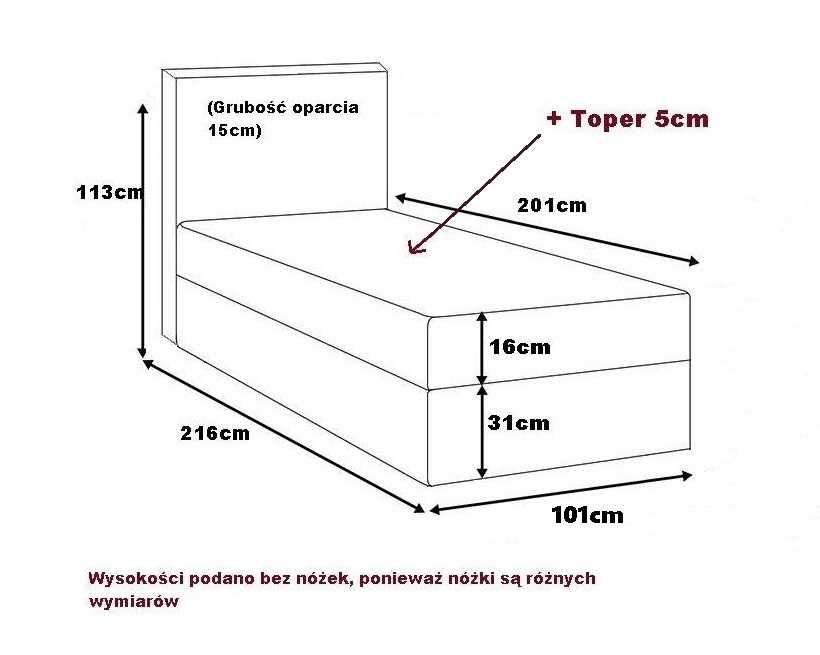 Łóżko LIVIA pojedyncze 70, 80, 90, 100 z pojemnikiem młodzieżowe Silk