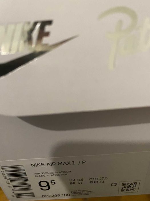 Nike Air Max 1 Patta Waves White 43EU 9,5 US