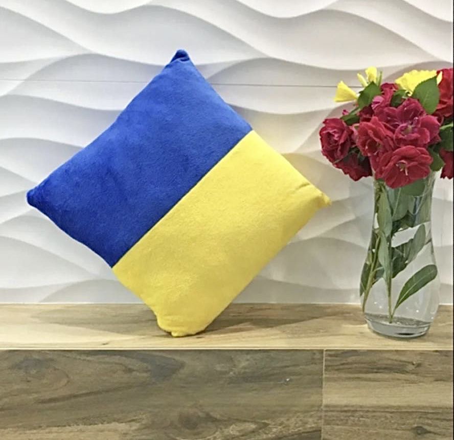 Подушки флаг Украины|велюр|прапор|для дома|офиса|шоурума|круглая|ткань