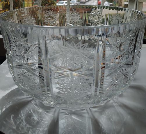 Piękna waza kryształowa PRL bardzo duża