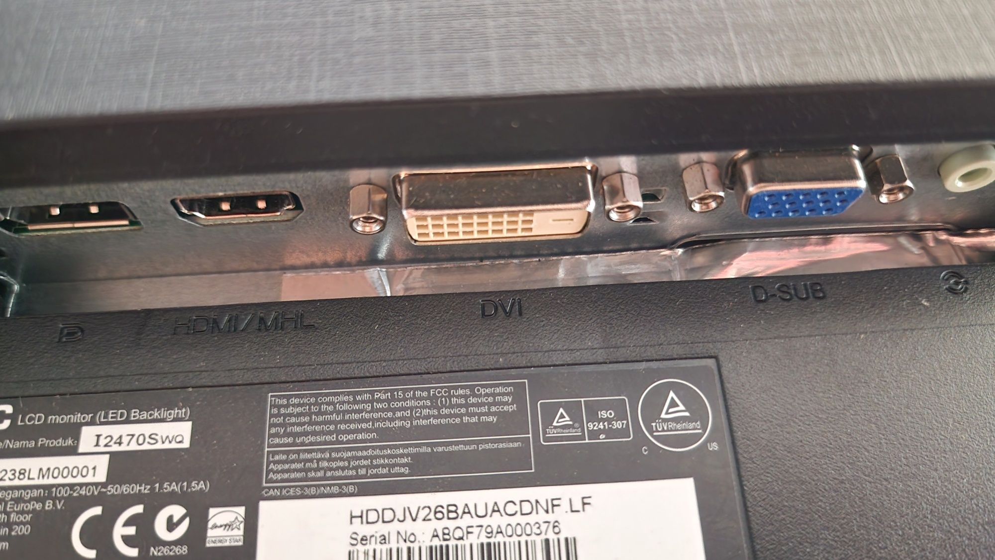 Монітор 24" AOC I2470SWQ динаміки, hdmi