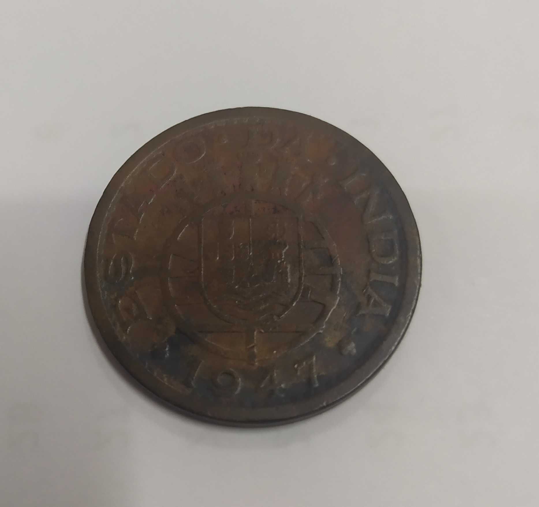 Moeda 1 tanga 1947 escudo  Índia Macau 10 avos 1993  pataca Timor