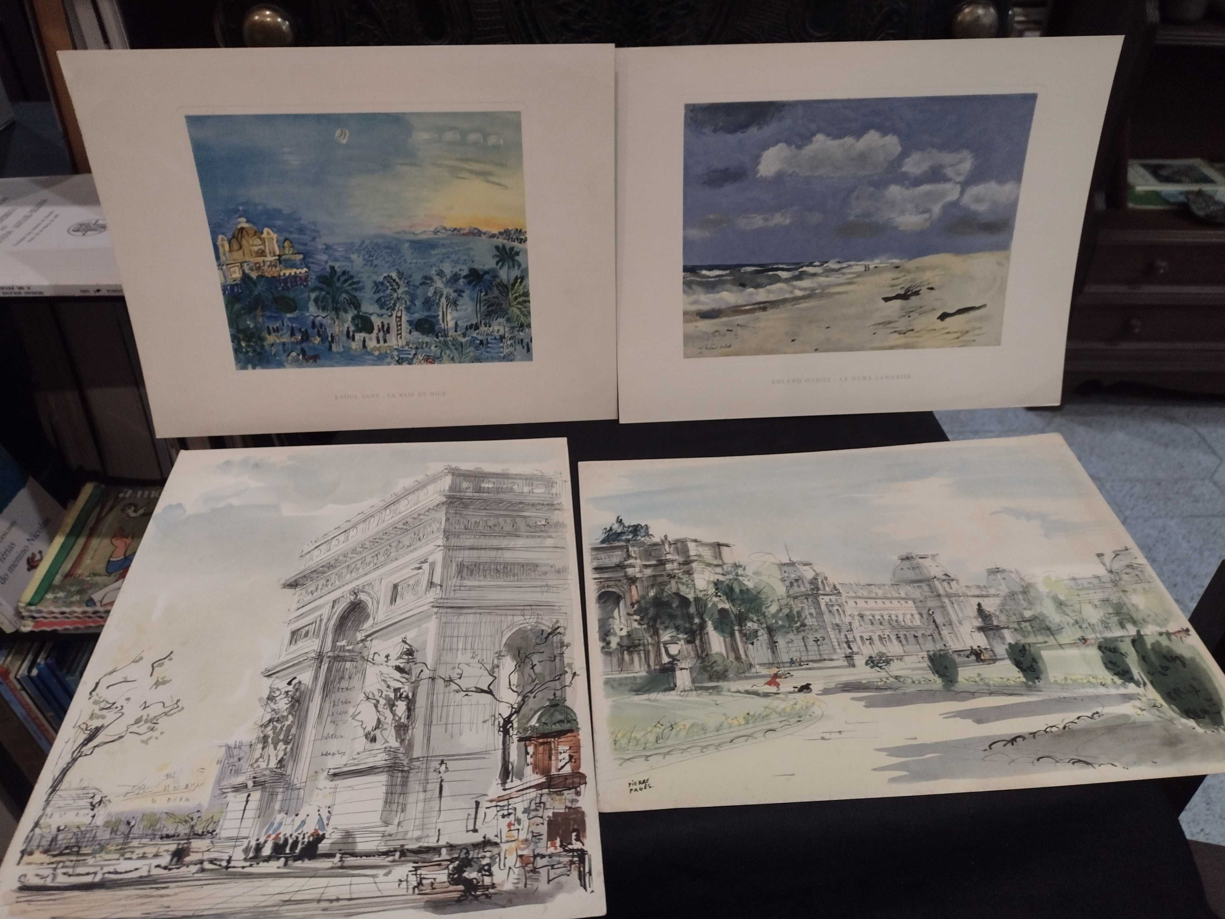 Pinturas/desenhos "Reproduções" 4 unidades várias