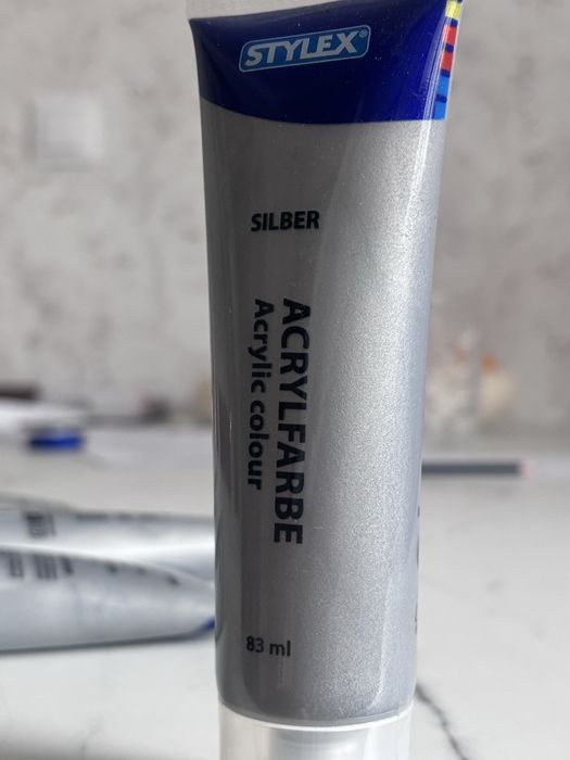 Farba akrylowa Srebrna Silver stylex