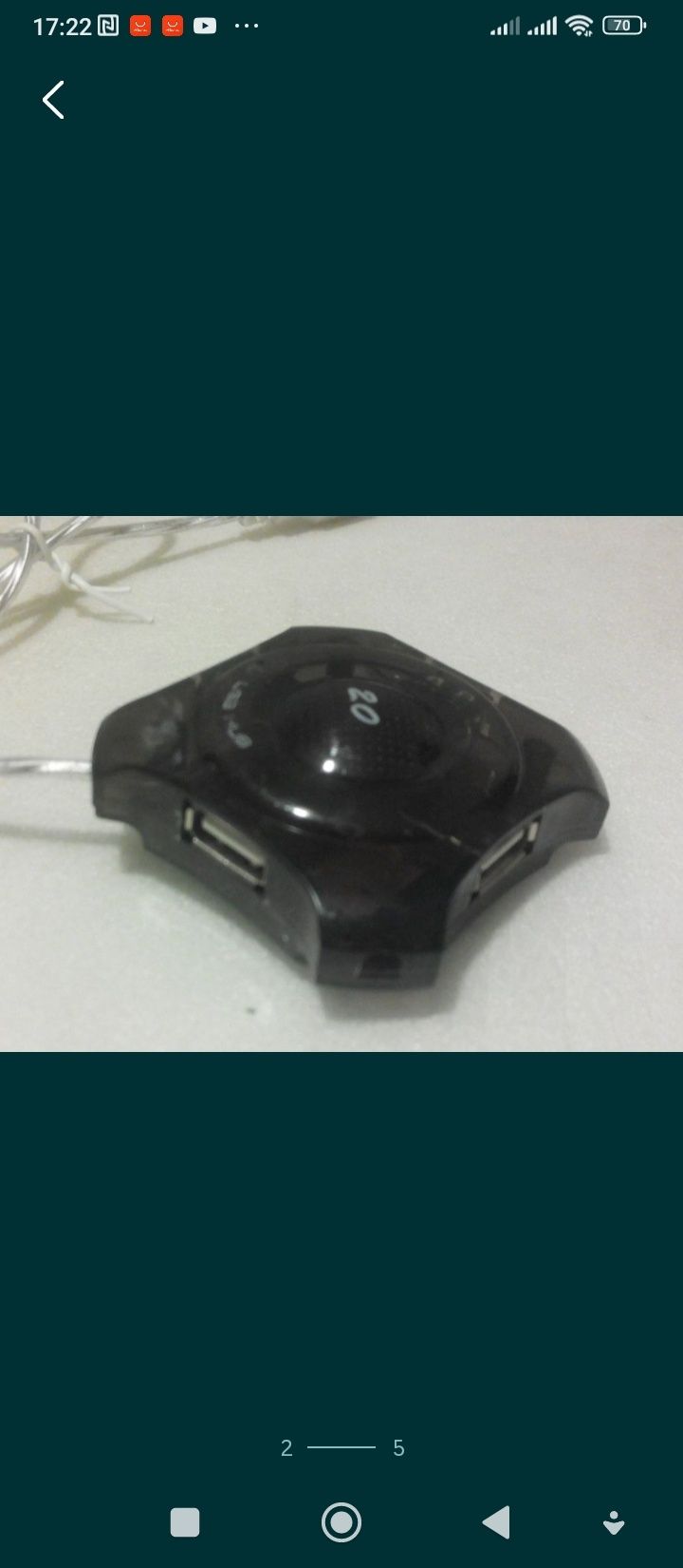 USB hub 4 порти квадратний