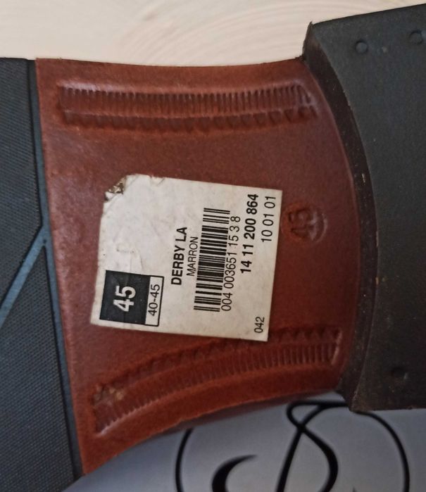 Чоловічі туфлі - дербі BrimeStone Marron 45 розмір, по устілці 30,5 см