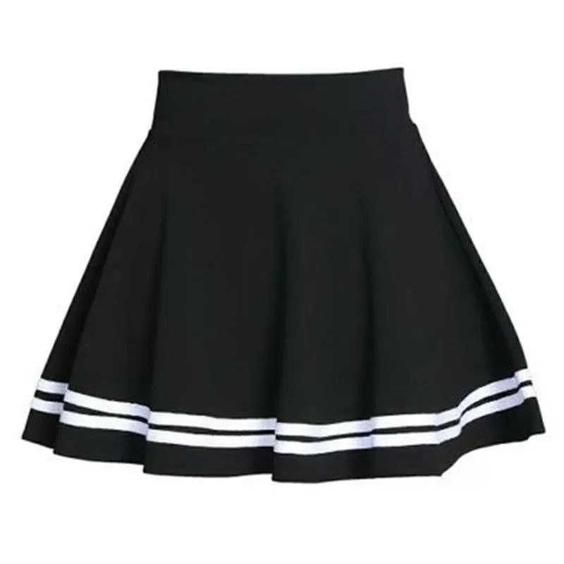 Czarna spódnica z białymi paskami w stylu azjatyckim - Aliexpress