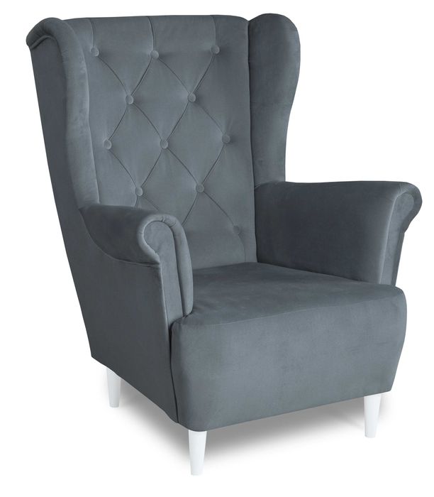 Fotel Uszak pikowany fotel do salonu różne tkaniny