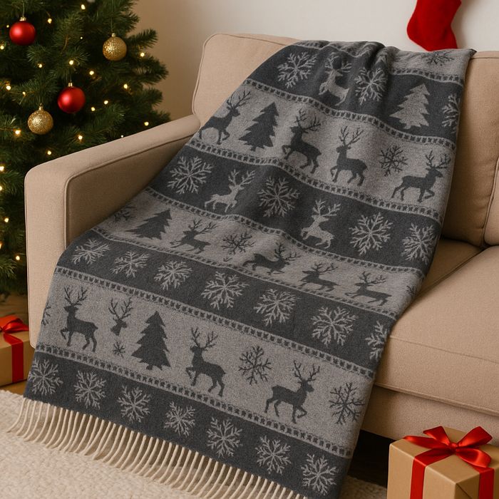 Плед вовняний Vladi ONTARIO “Олені” • 100% вовна • Новий