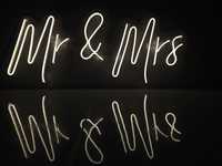 Mr & Mrs neon LED ledon wesele, ślub, rocznica