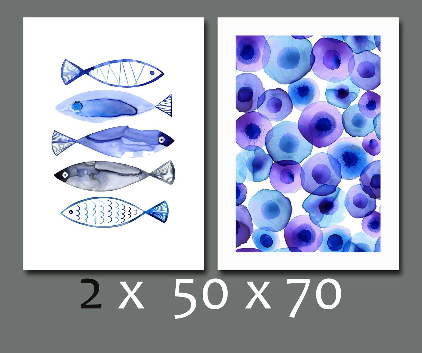 plakaty akwarele ryby, 2 x 50x70 cm