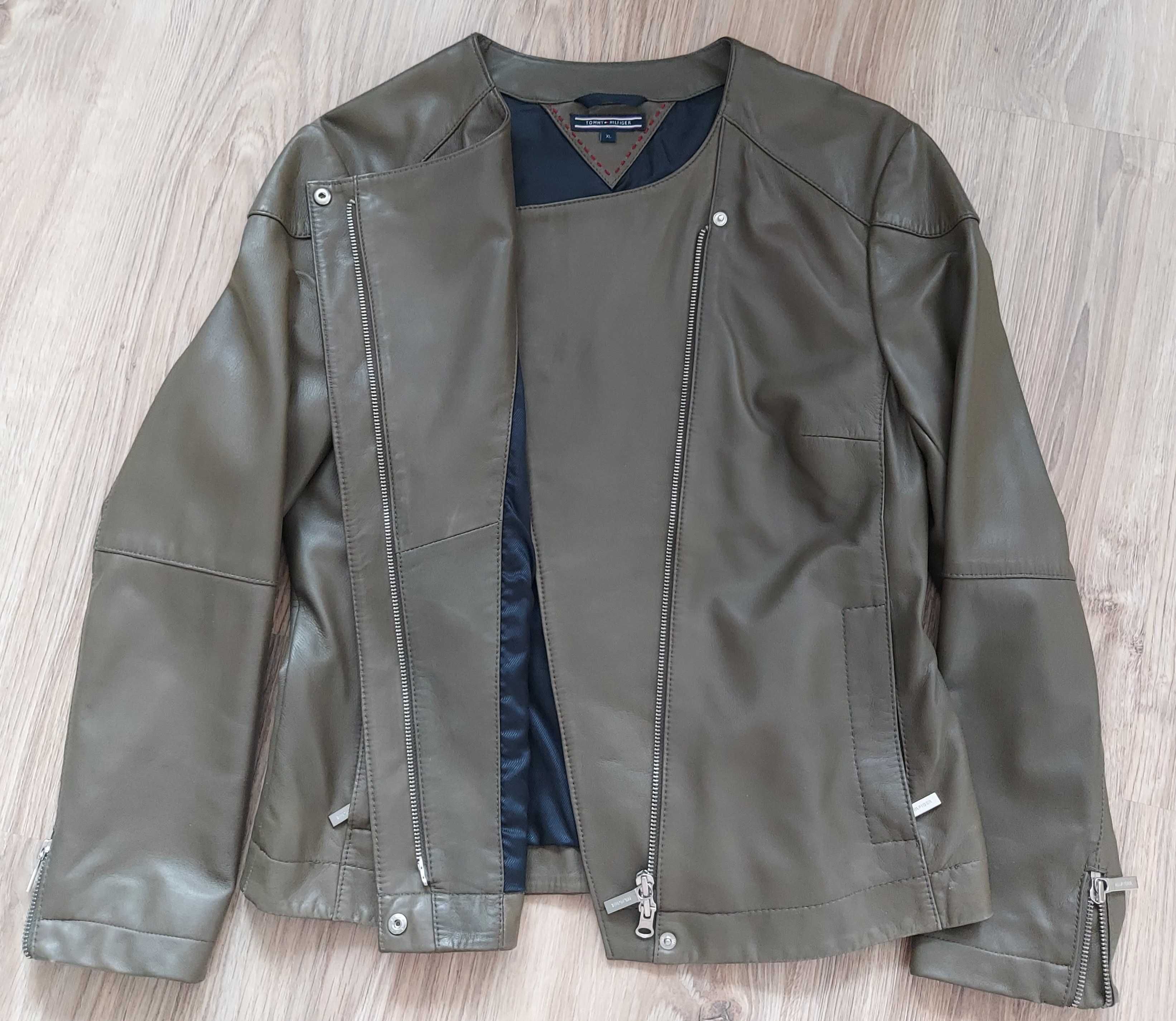 Skórzana kurtka ramoneska Tommy Hilfiger, rozmiar XL / L