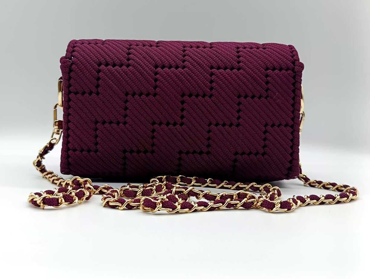 Elegancka torebka Lena - kolor purpurowy/burgundowy
