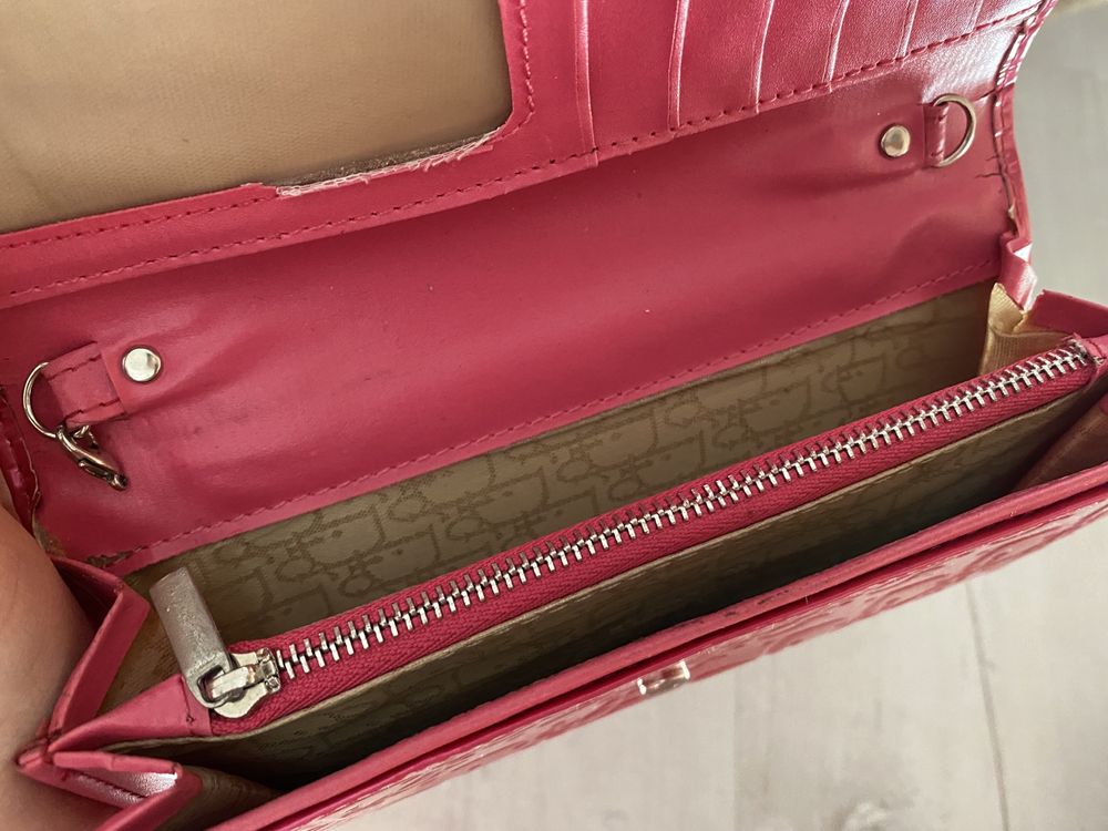 Duży portfel Dior logowany zasuwane kieszenie