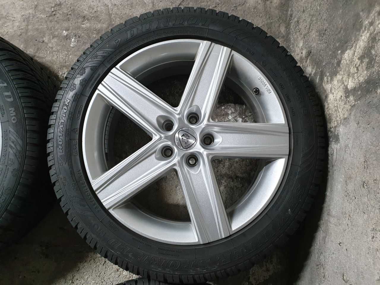 Felgi alu Aluett R18 5x112 opony zimowe 235/50R18 Dunlop 5,6mm