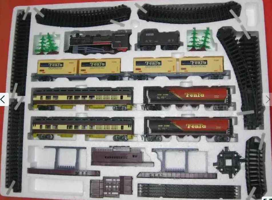 Kolejka ELEKTRYCZNA POCIĄG FENFA lokomotywa 10 metrów 7 wagonów nowa