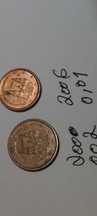 Moedas rara espanha 0,05 ano 2000 , 2001 0,02 , 0,01 2006