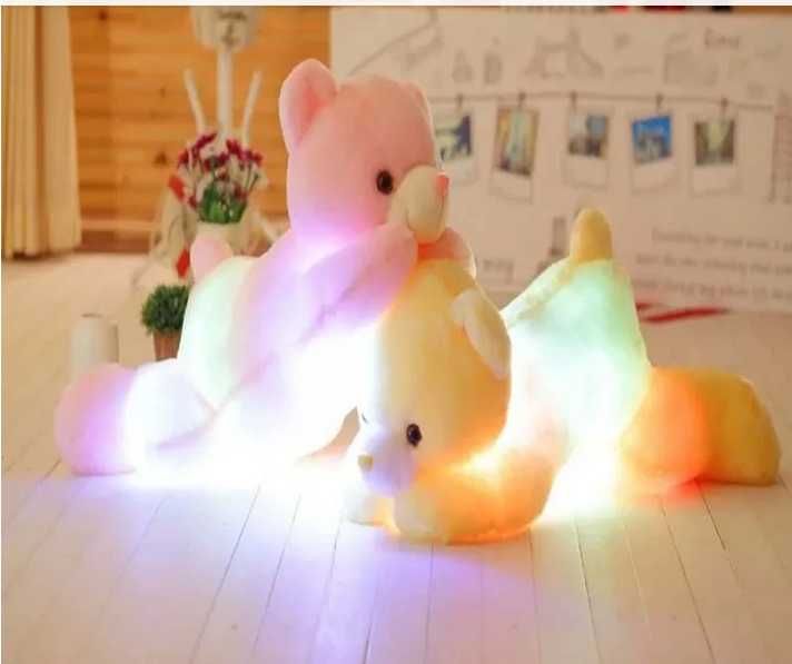MIŚ świecący PLUSZAK LED LAMPKA Maskotka dla Dzieci Różowy