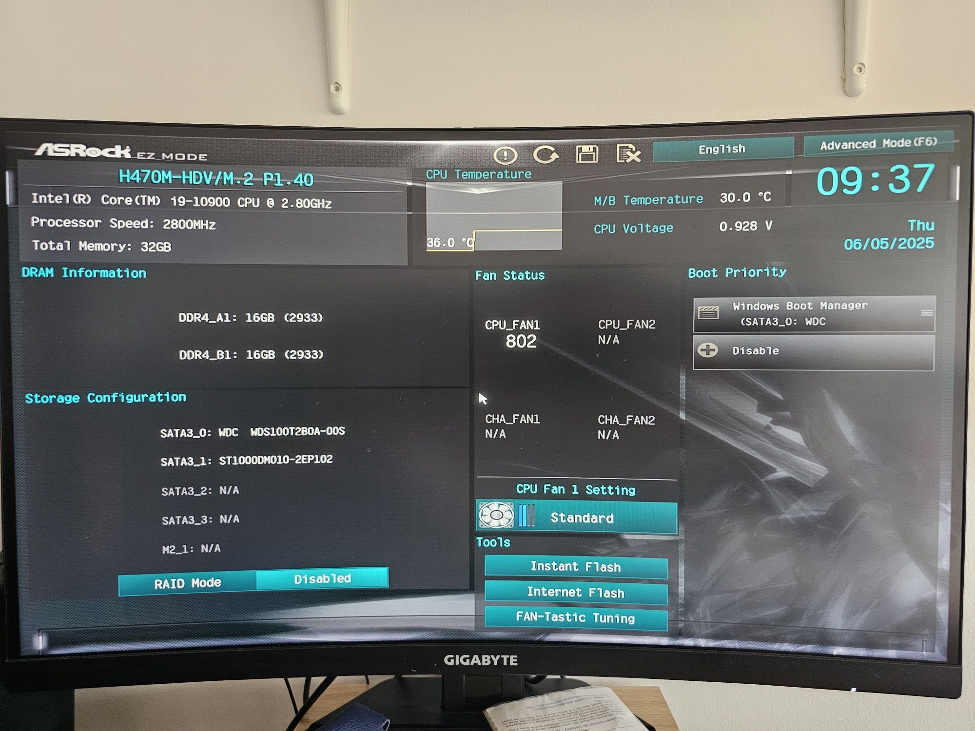 Bundle Intel i9-10900 + MB Asrock H470M-HDV