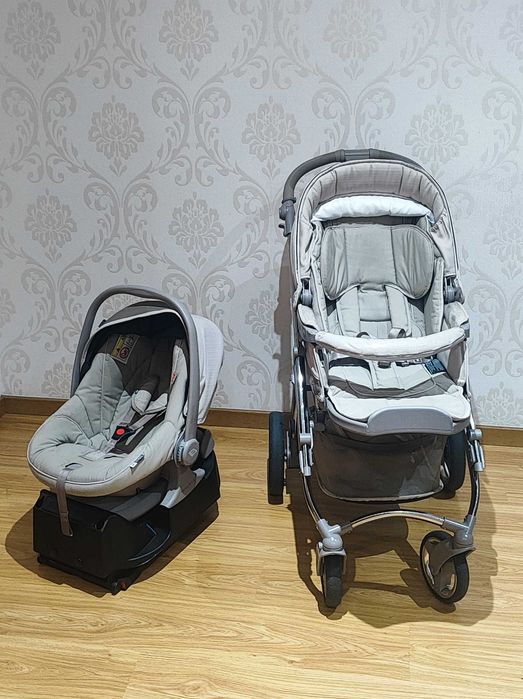 Conjunto Carrinho Bebé Bébécar Completo - Carro Ovo Cadeira e Isofix