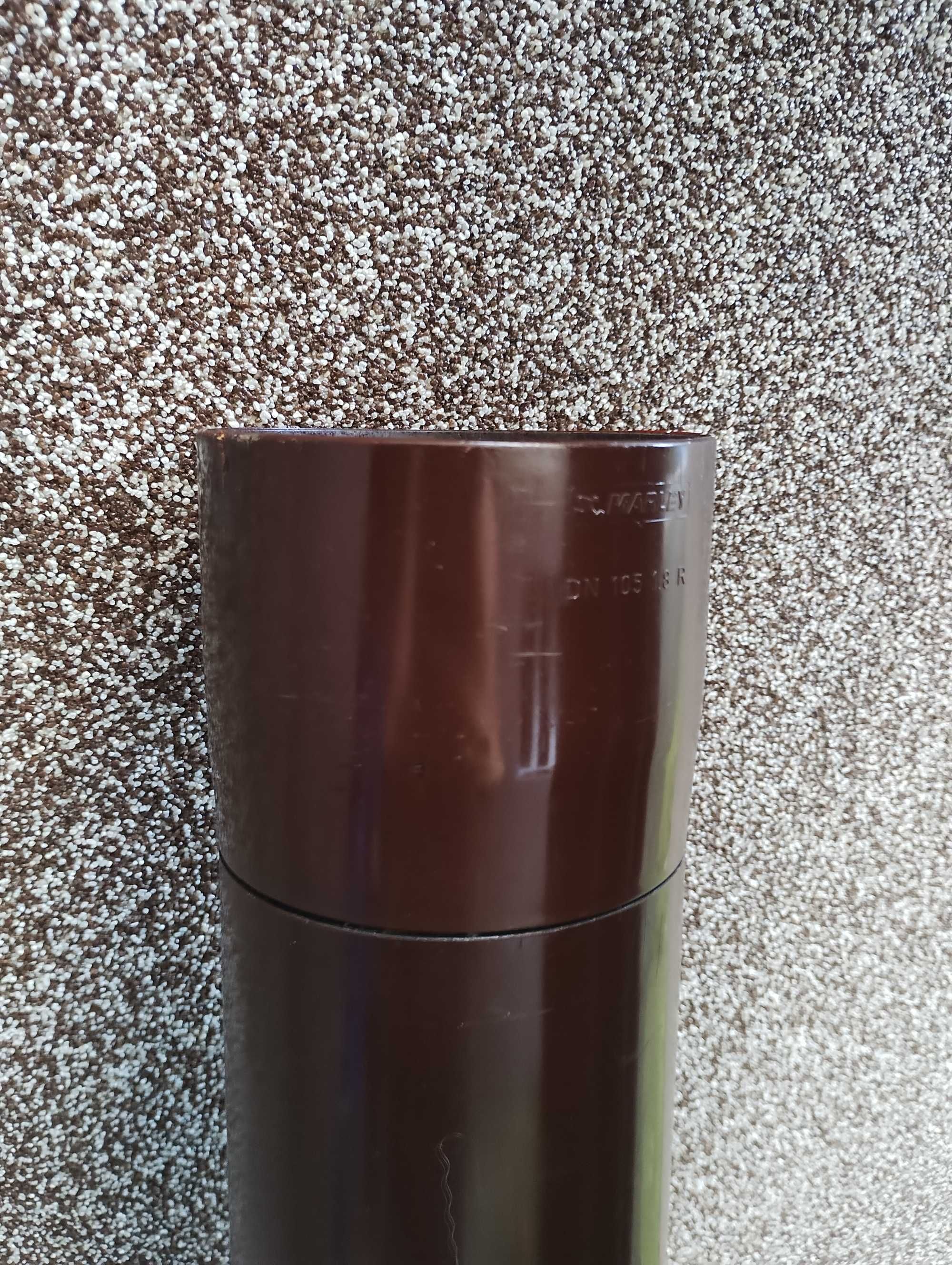 Marley rura spustowa 100mm brąz 8.8 m z kołnierzem