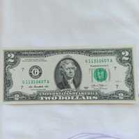 Купюра доллара 2-ва США 2013 годы в обращении никогда не была