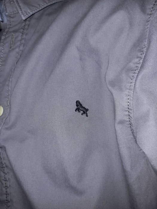 Серая рубашка с длинным рукавом на парня 12-13 лет, рост 160 см