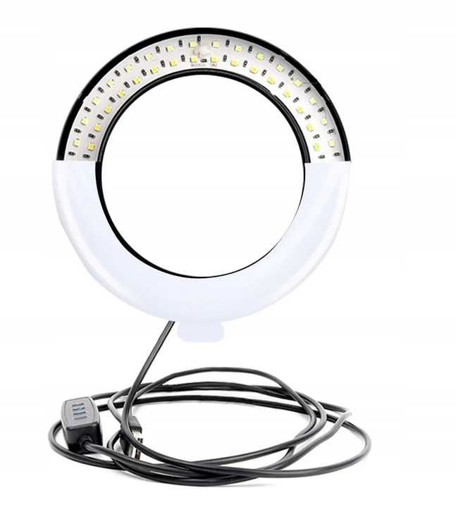 LAMPA PIERŚCIENIOWA led ring 26cm 40W lampka 3 kolory światła na usb p